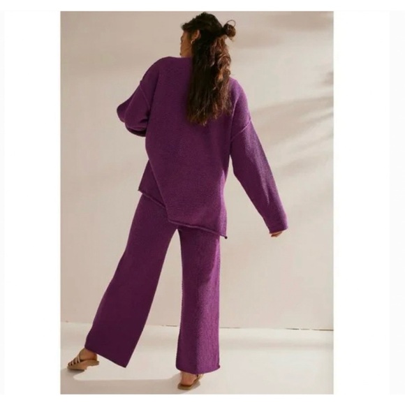 Free People Deep Purple Hailee Sweater Set XS - Picture 2 of 5